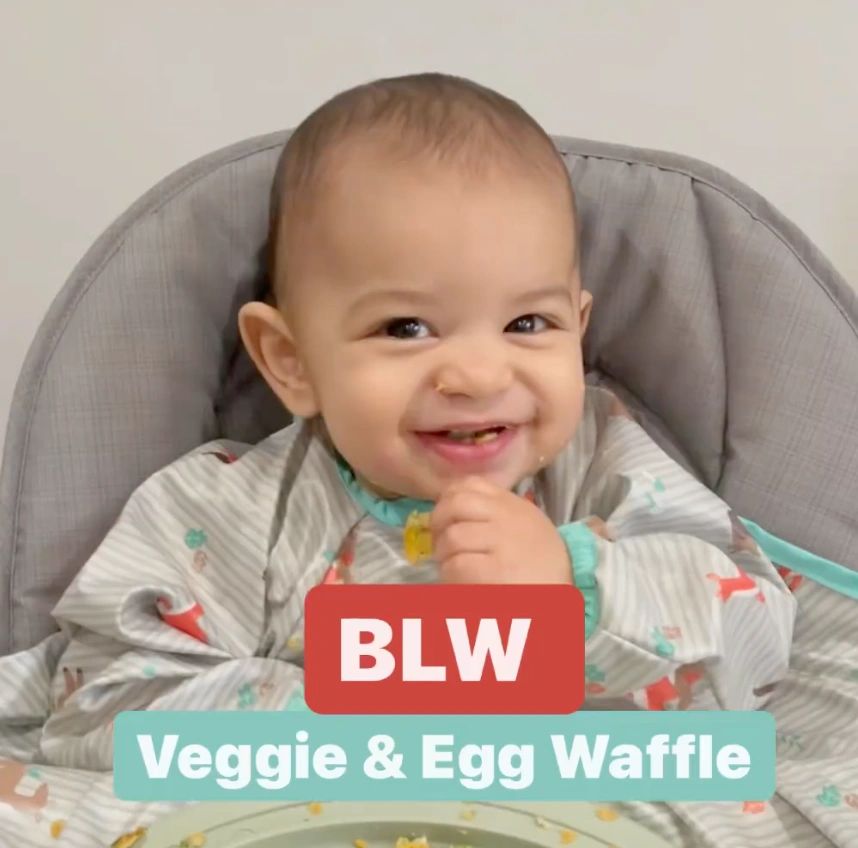 BLW Breakfast Veggie and Egg Waffles